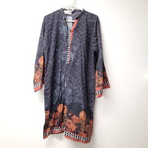 NWT Zara Shahjahan Womens 3/4 Sleeve V Neck Blouse Floral Print